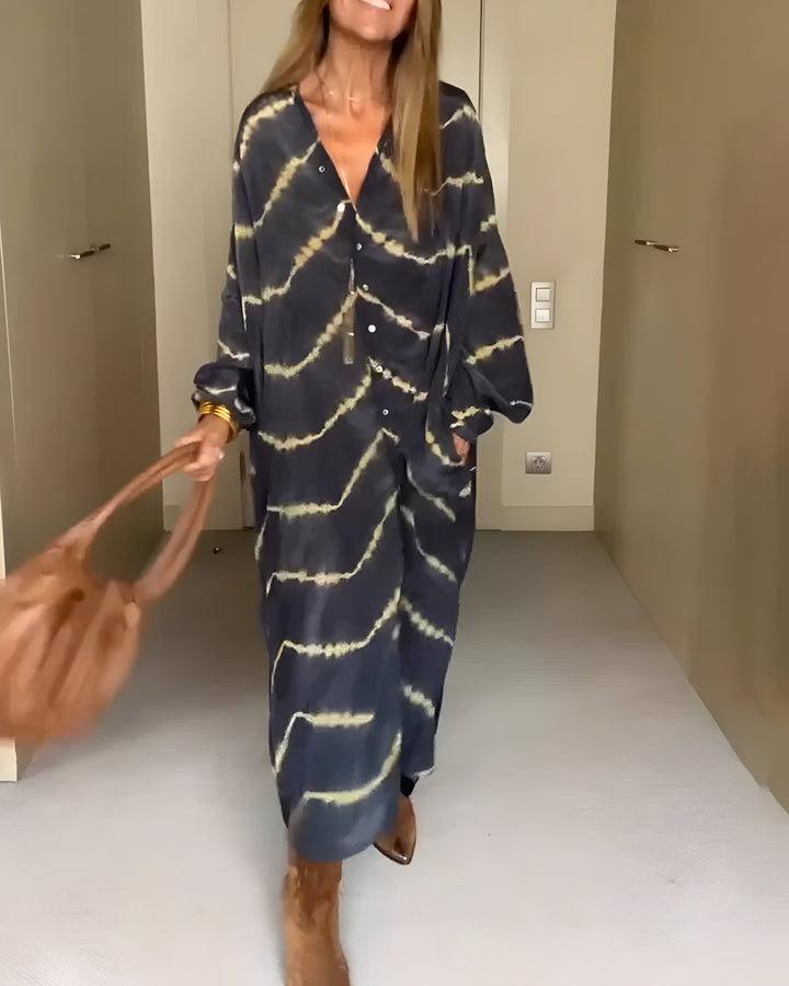 Julia™ | Boho Striped Maxi Dress