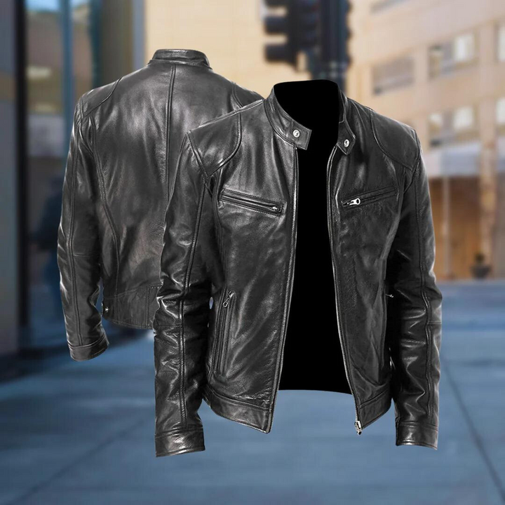 SANDRO- LEATHER URBAN JACKET