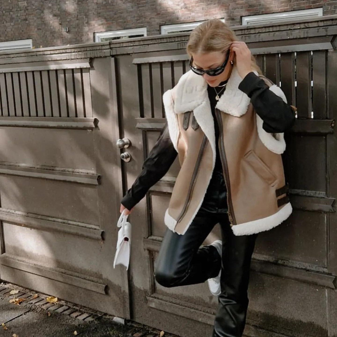 Karen | Women’s Shearling Zip Vest