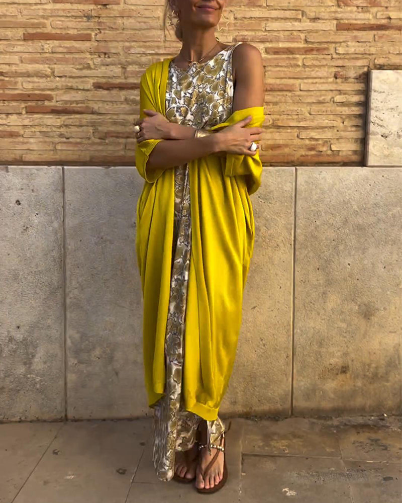 Noémie | Elegant Long Dress + FREE Matching Cardigan