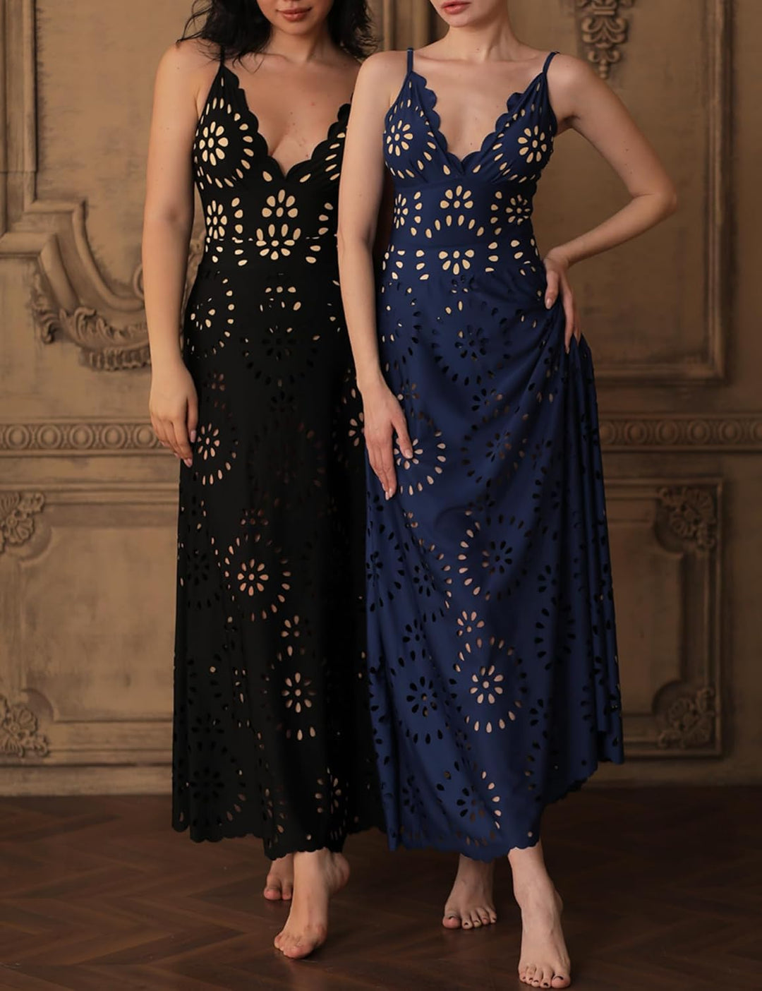 Alina | Petal Hollow One-Piece Swimsuit with Skirt