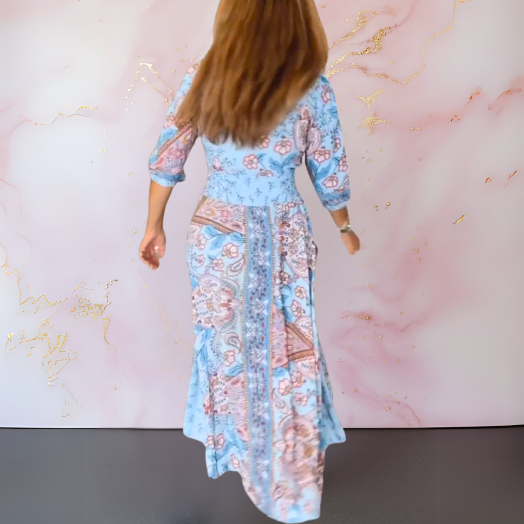 Alma | Elegant V-Neck Summer Dress