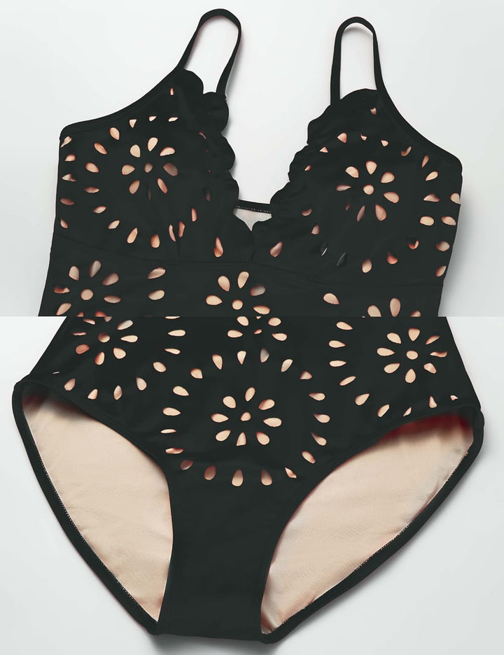 Alina | Petal Hollow One-Piece Swimsuit with Skirt