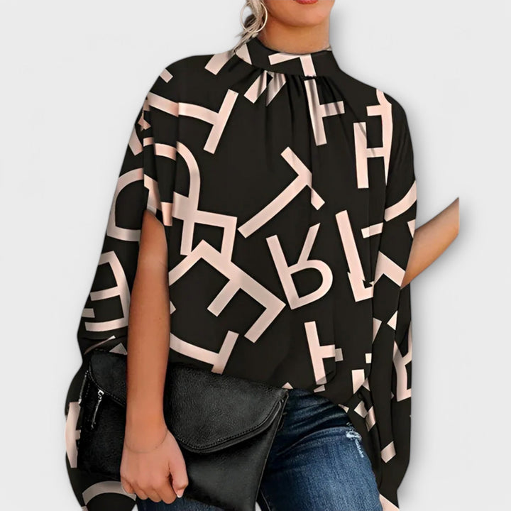 Emma |  Women’s Floral Print High-Neck Top