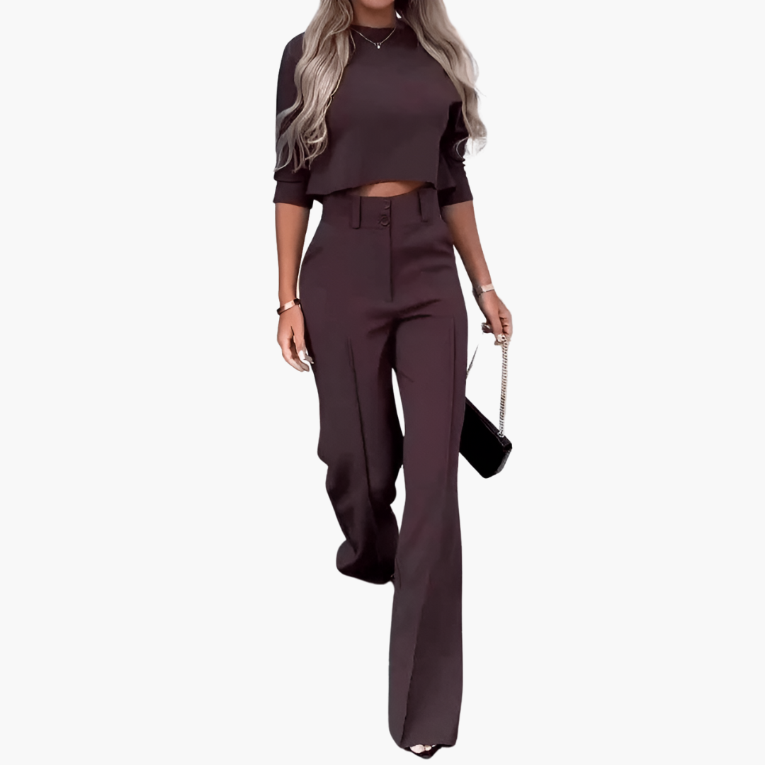 Cleo | Elegant Women’s Crop Top Set