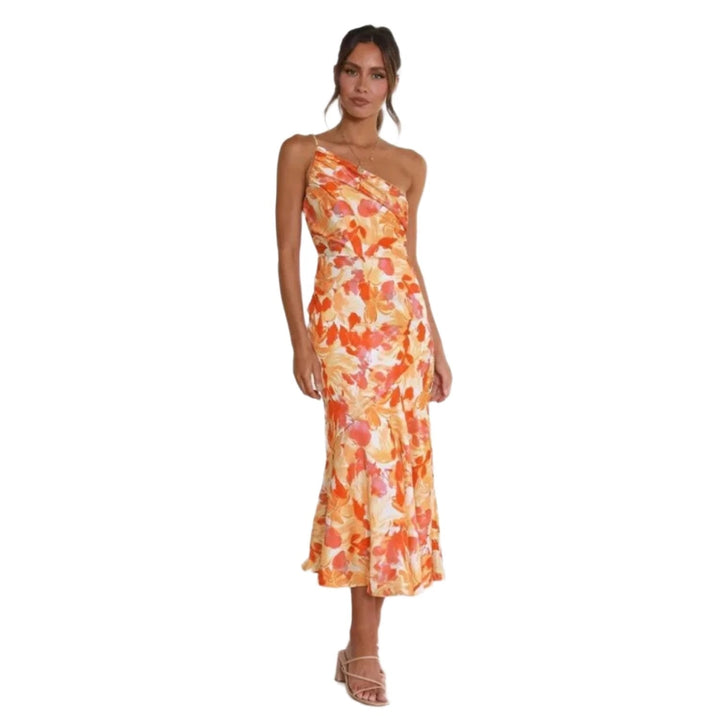 SIENNA - ASYMMETRIC MAXI DRESS WITH FLORAL PATTERN