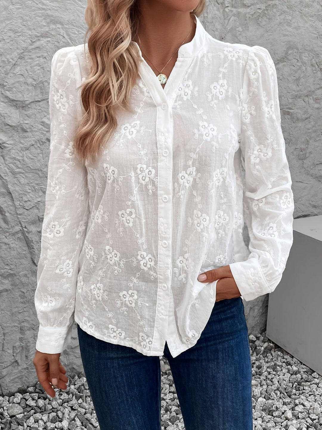 Marina | Elegant Blouse with Lace Details