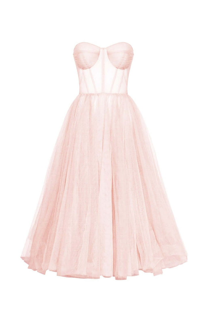 ADDISON|TULLE MIDI DRESS