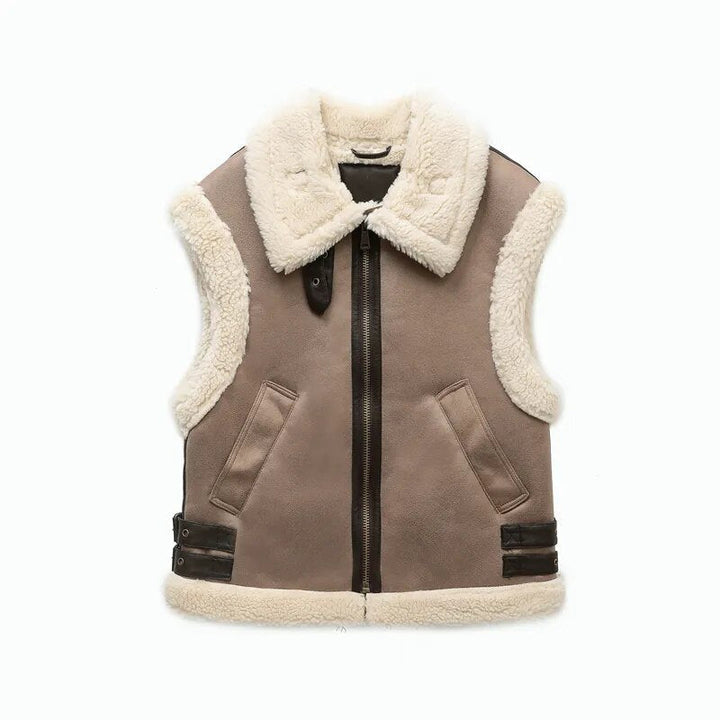 Karen | Women’s Shearling Zip Vest