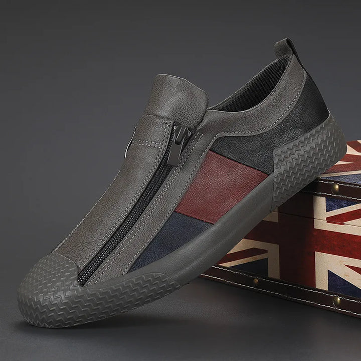 Leather Shoes with Zipper