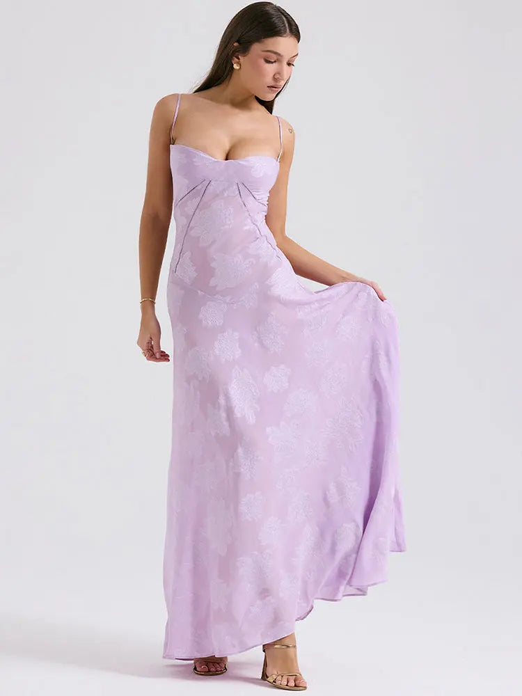 Alena | Backless Spaghetti Strap Maxi Dress