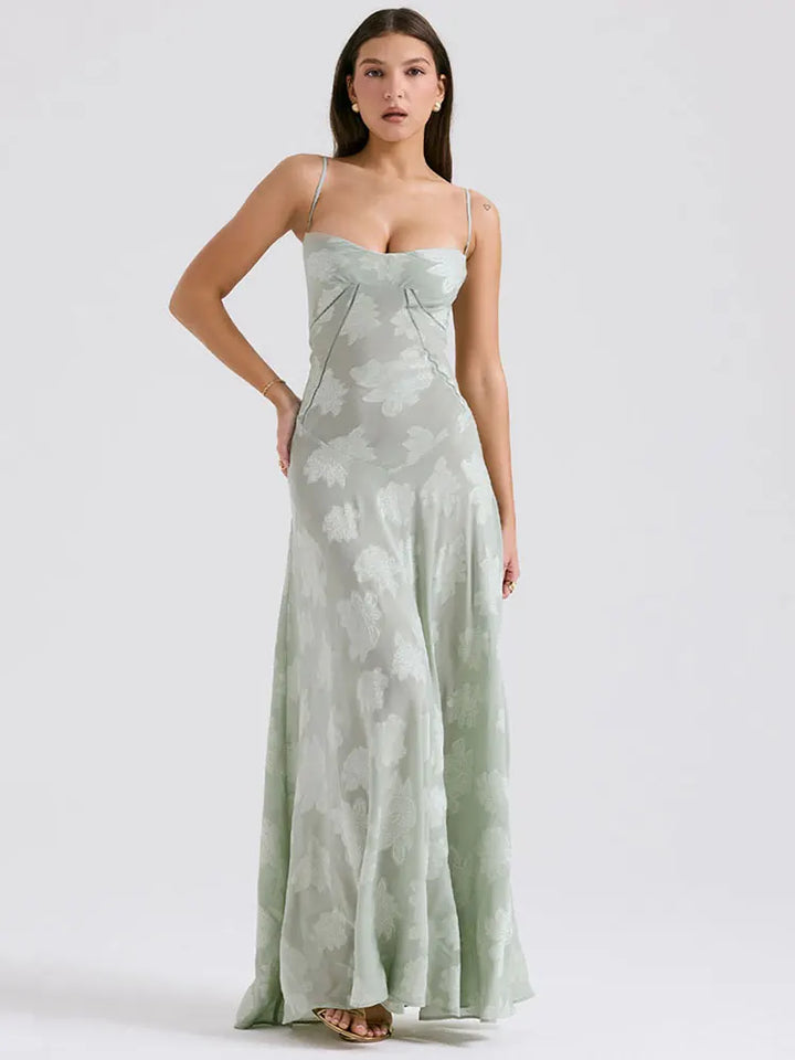 Alena | Backless Spaghetti Strap Maxi Dress