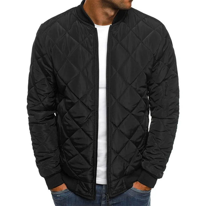 DALE-COTTON JACKET WITH DIAMOND PATTERN.