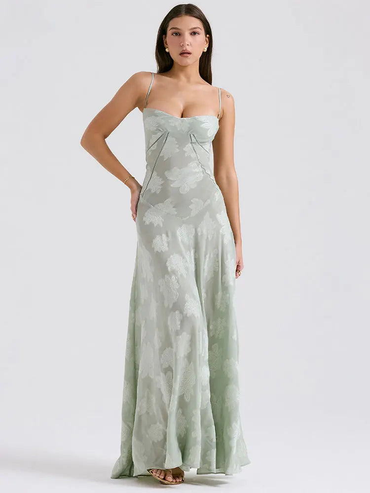 Alena | Backless Spaghetti Strap Maxi Dress