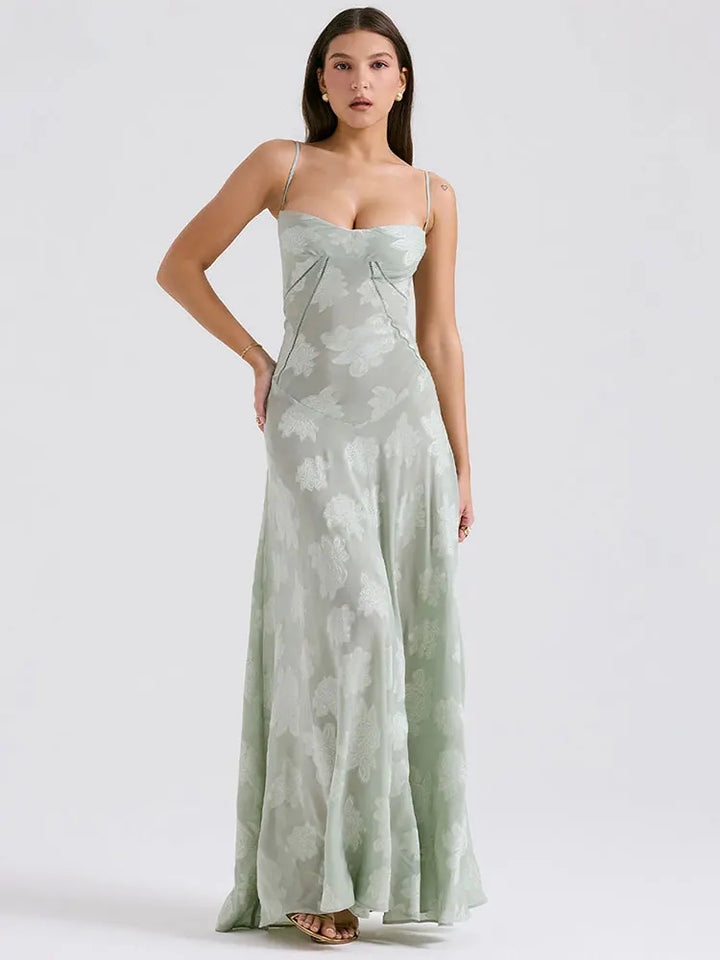 Alena | Backless Spaghetti Strap Maxi Dress