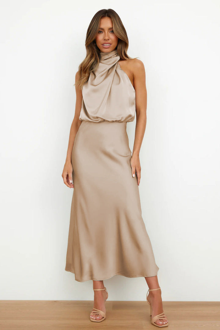 Lydia | Long Halterneck Dress