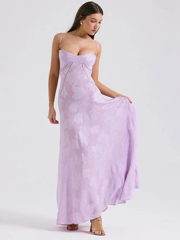 Alena | Backless Spaghetti Strap Maxi Dress