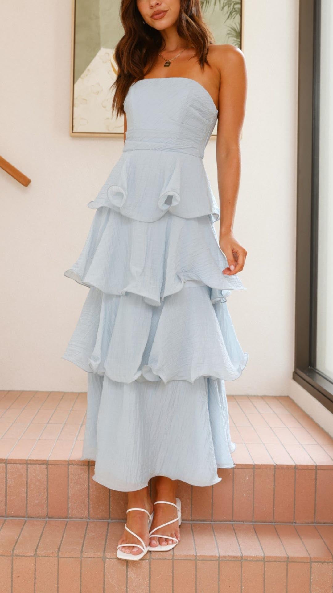 Kate -Maxi dress with tiered ruffles