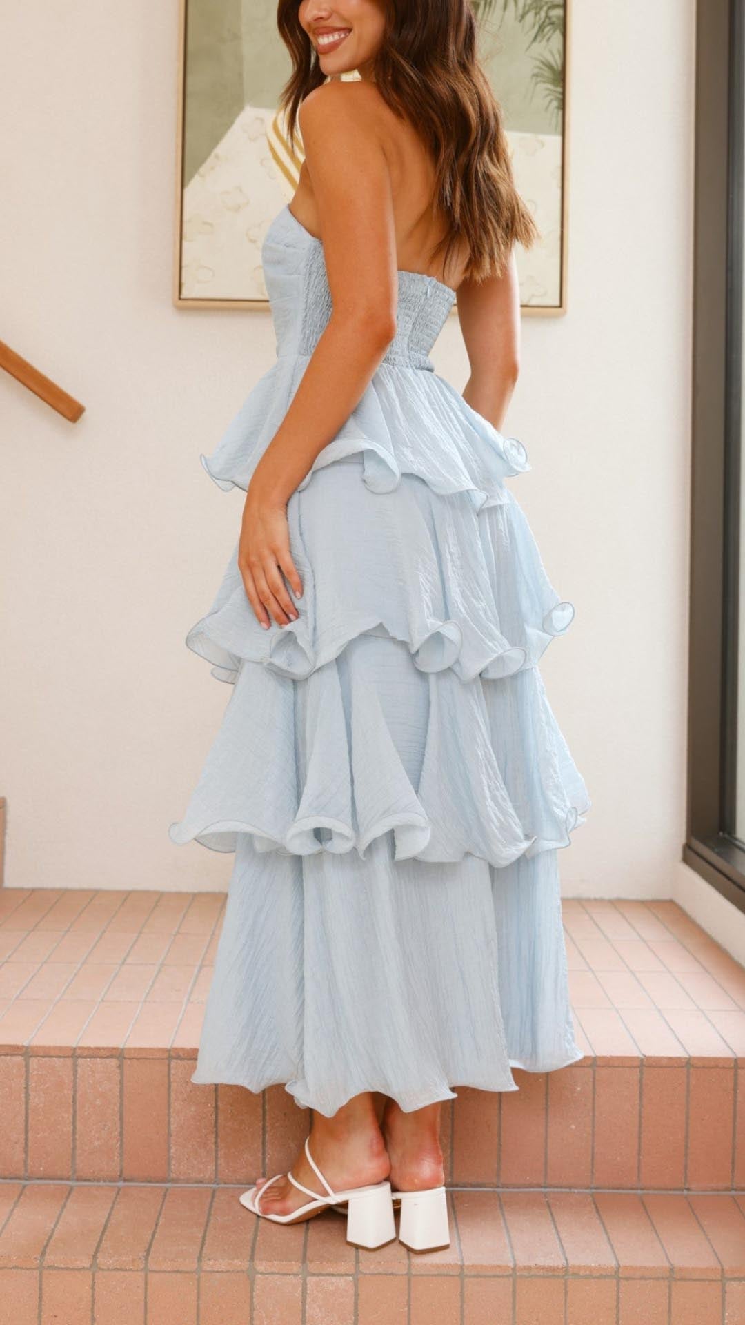 Kate -Maxi dress with tiered ruffles