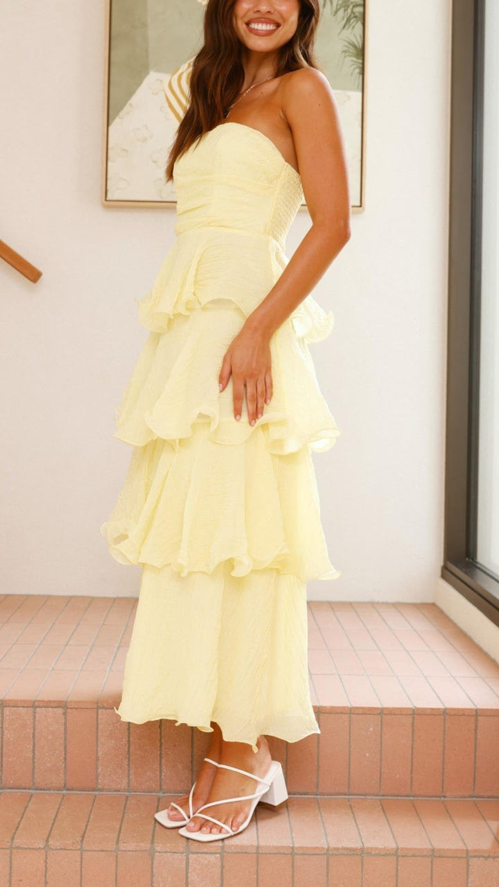 Kate -Maxi dress with tiered ruffles