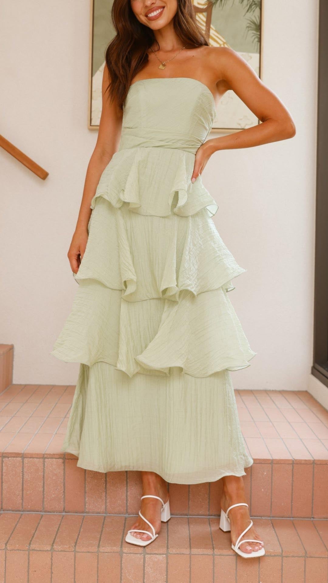 Kate -Maxi dress with tiered ruffles