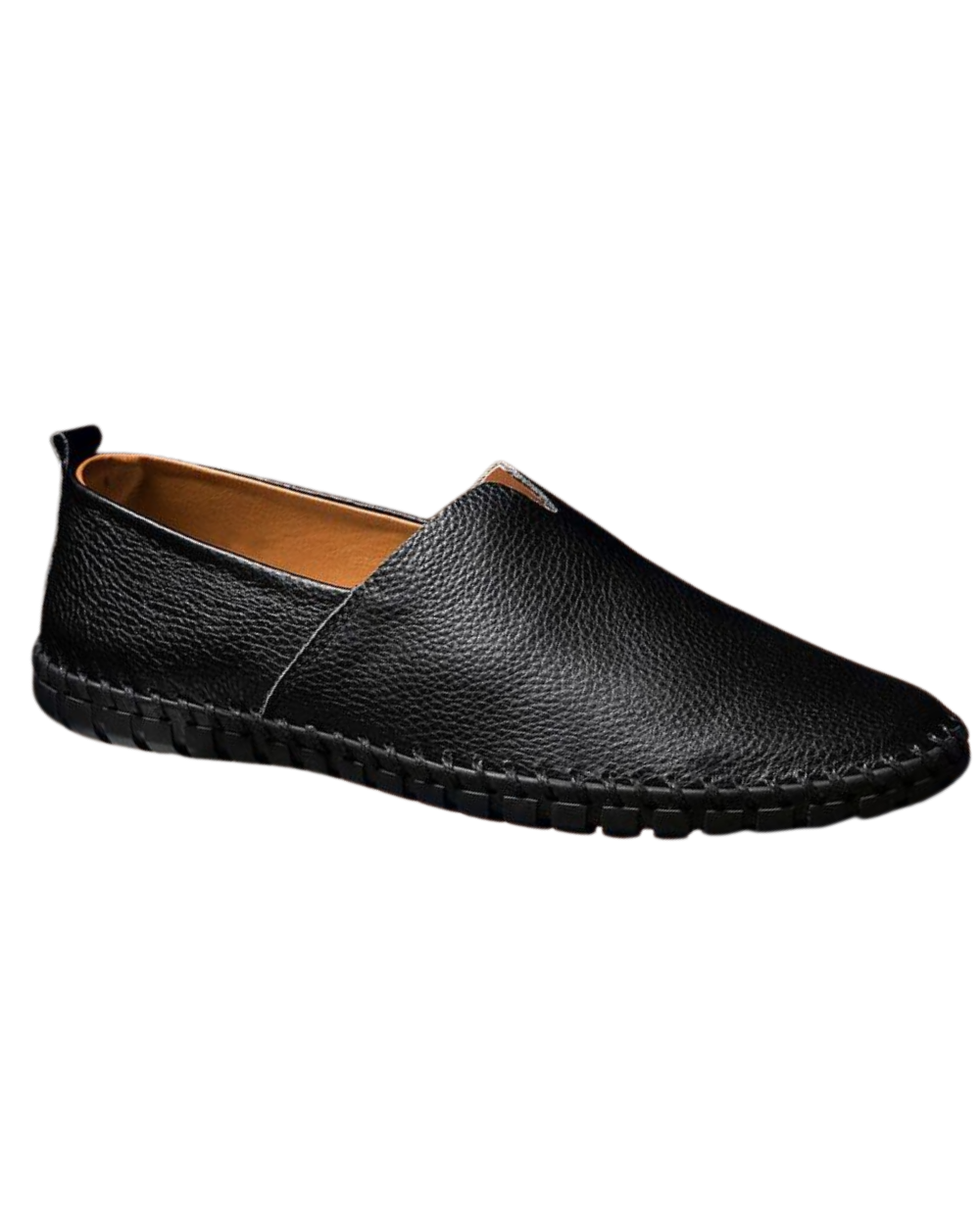 Hand-stitched leather loafers