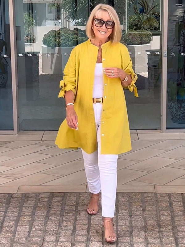 Giselle| Cherith – Long Cotton Shirt Coats