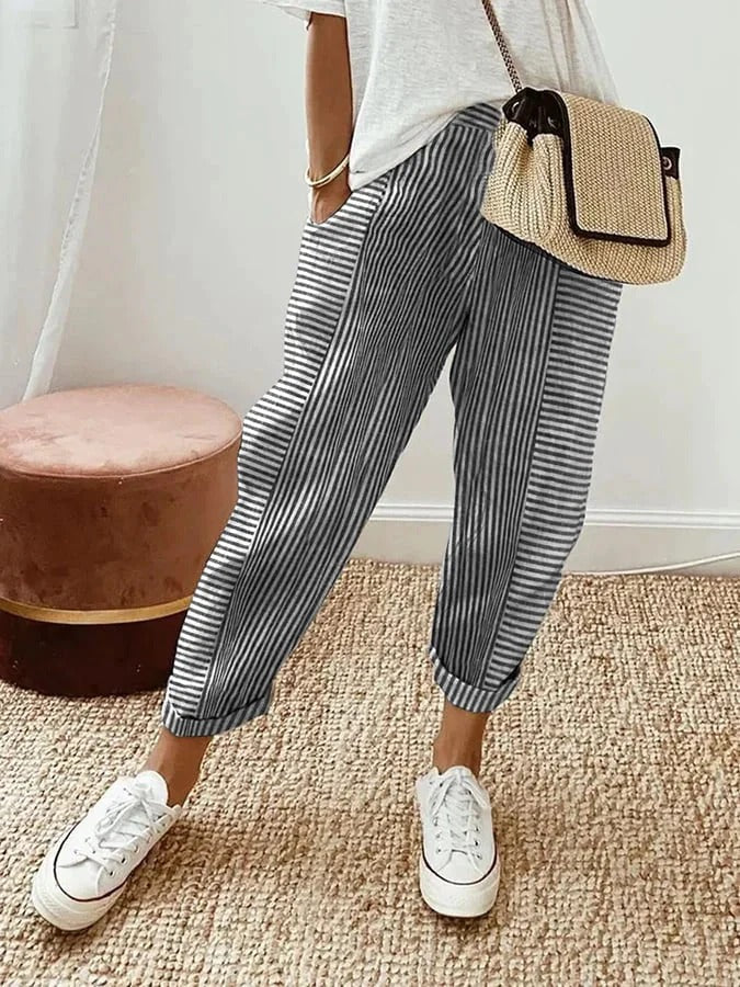 ELLA-STRIPED PANTS