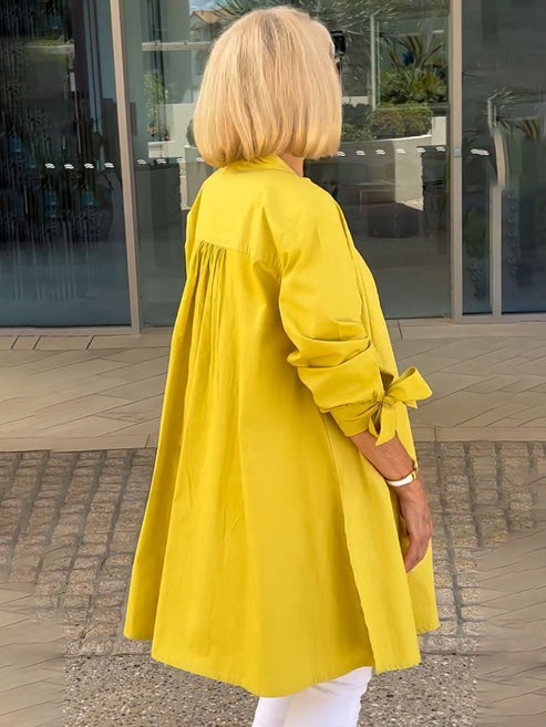 Giselle| Cherith – Long Cotton Shirt Coats