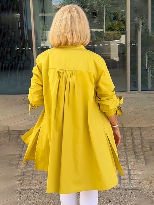 Giselle| Cherith – Long Cotton Shirt Coats