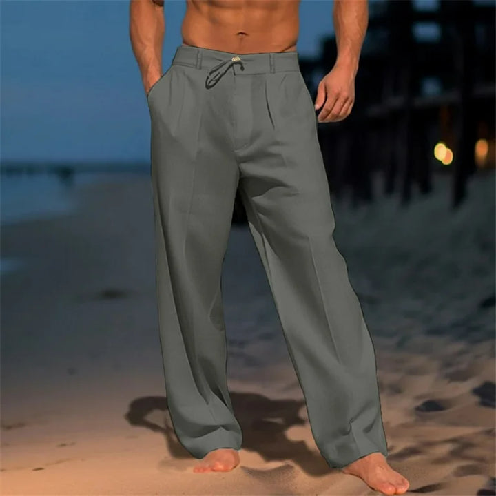 Nathan - Linen Solid Color Pants
