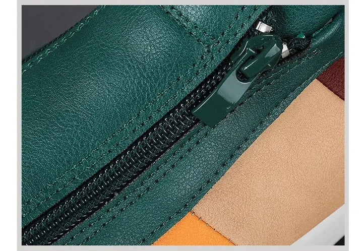 Leather Shoes with Zipper