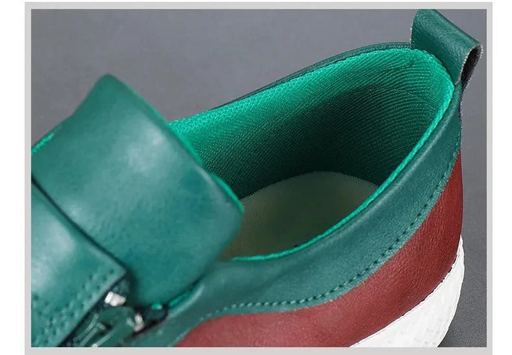 Leather Shoes with Zipper