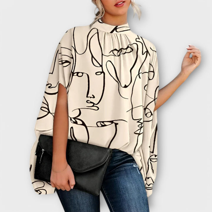 Emma |  Women’s Floral Print High-Neck Top