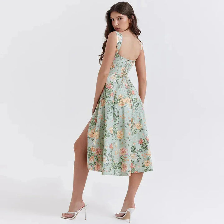 Freya - Floral corset midi dress