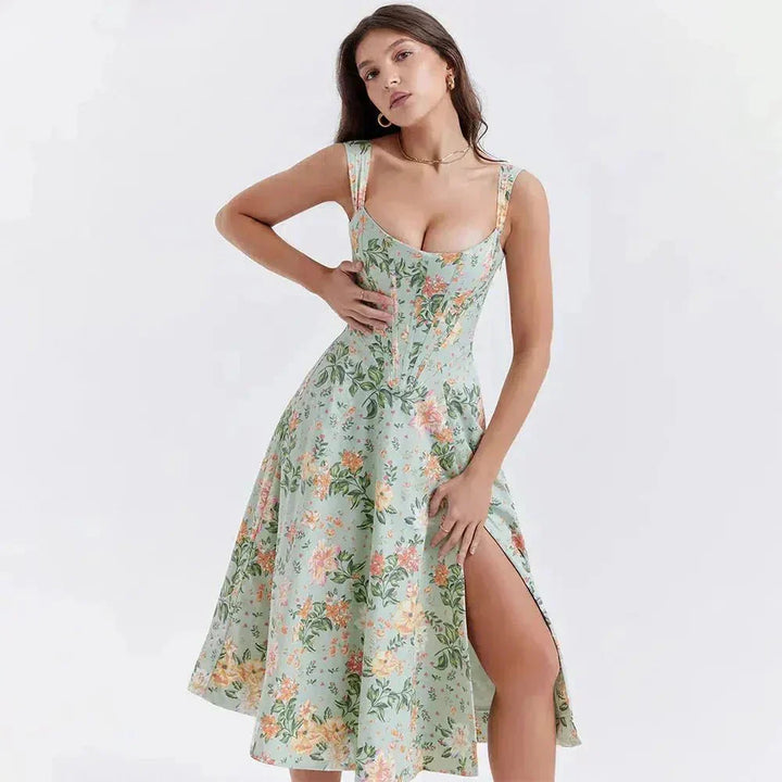 Freya - Floral corset midi dress