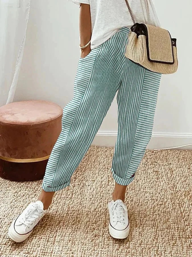 ELLA-STRIPED PANTS