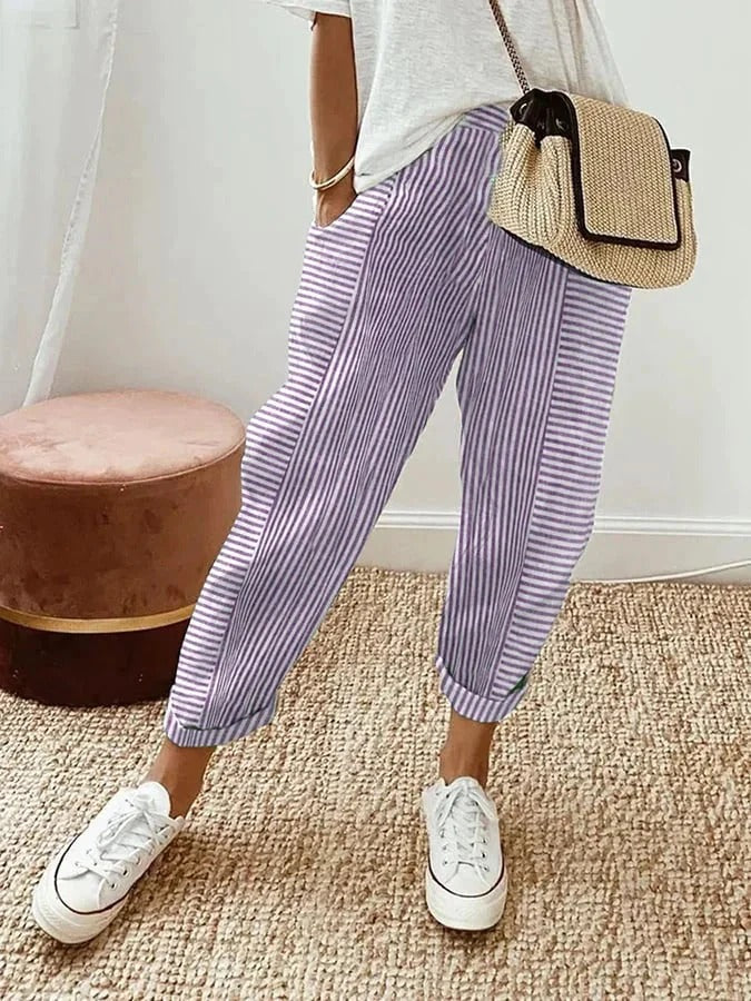 ELLA-STRIPED PANTS