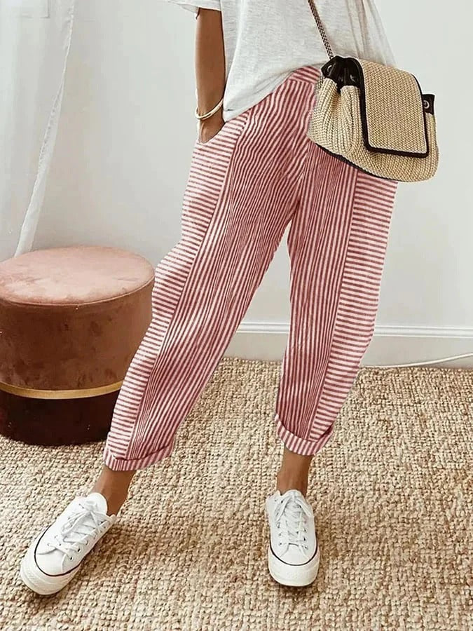 ELLA-STRIPED PANTS