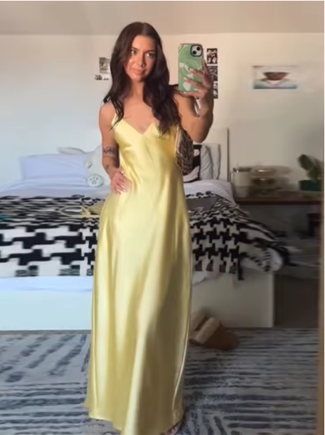 Nikka - Long satin slip maxi dress