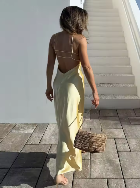 Nikka - Long satin slip maxi dress