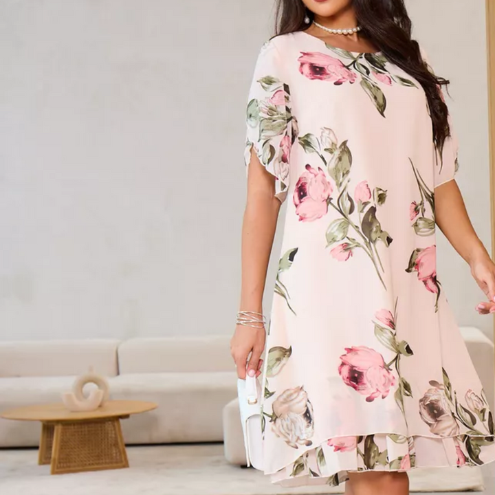 Selena | Floral Chiffon Layered Dress
