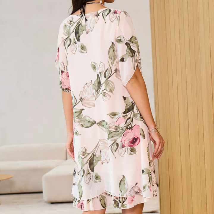 Selena | Floral Chiffon Layered Dress