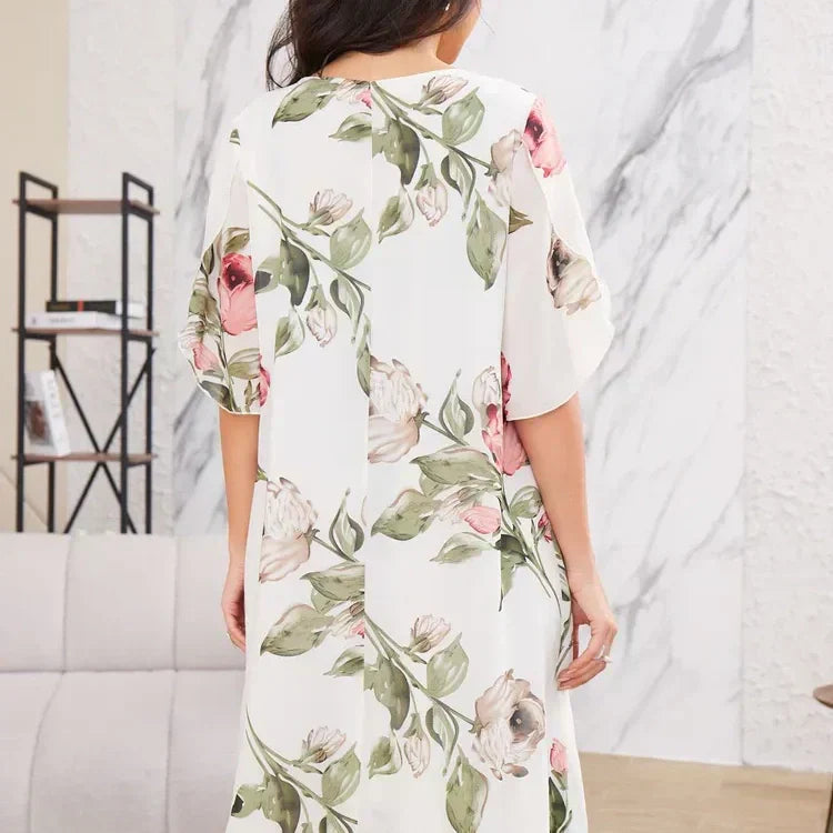 Selena | Floral Chiffon Layered Dress