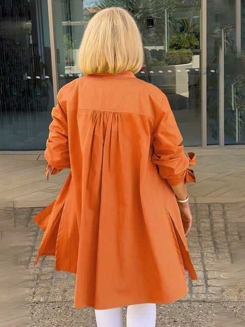 Giselle| Cherith – Long Cotton Shirt Coats