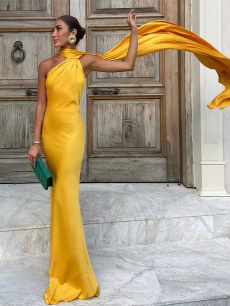 Adaline - Timeless cape maxi dress